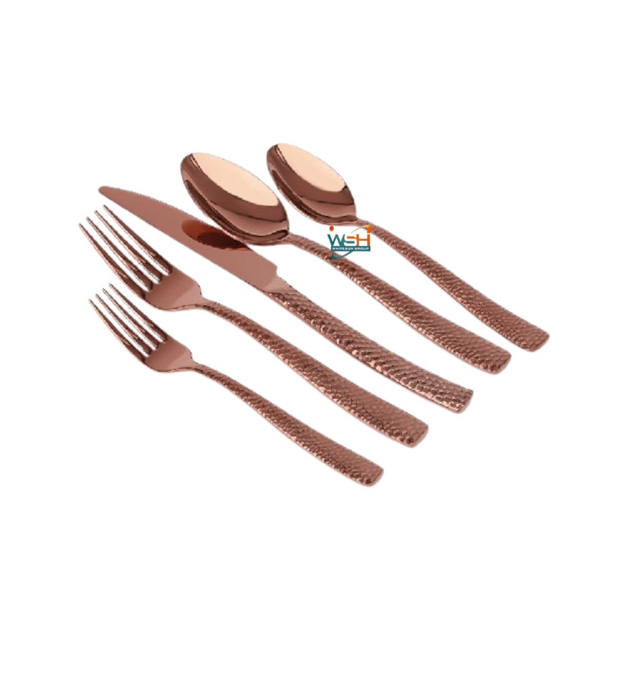 Whitesun 20 pieces rose gold flatware set