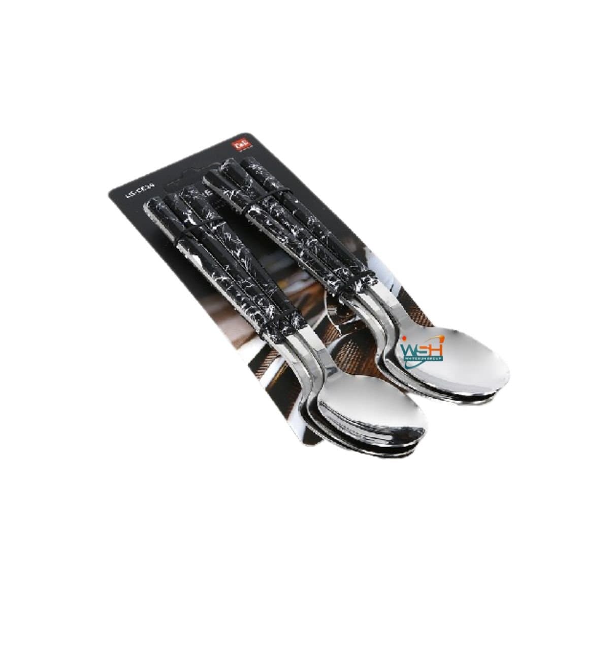 Whitesun 6 pc table spoons with marbling handles