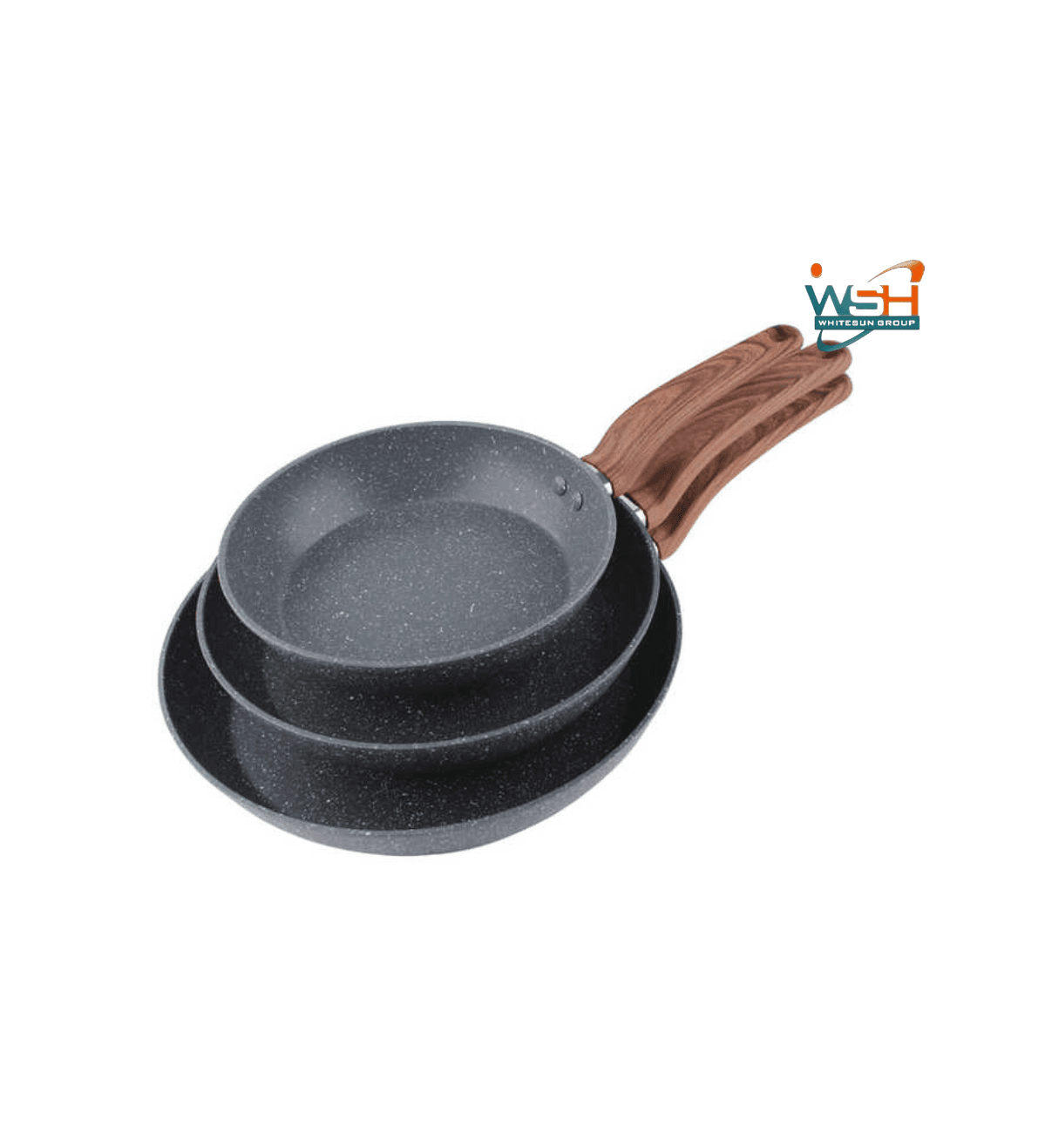 3pcs Fry Pana Double Healthy Safety Induction Aluminum Granite Nonstick Frying Pan Kitchen Cooking Cookware