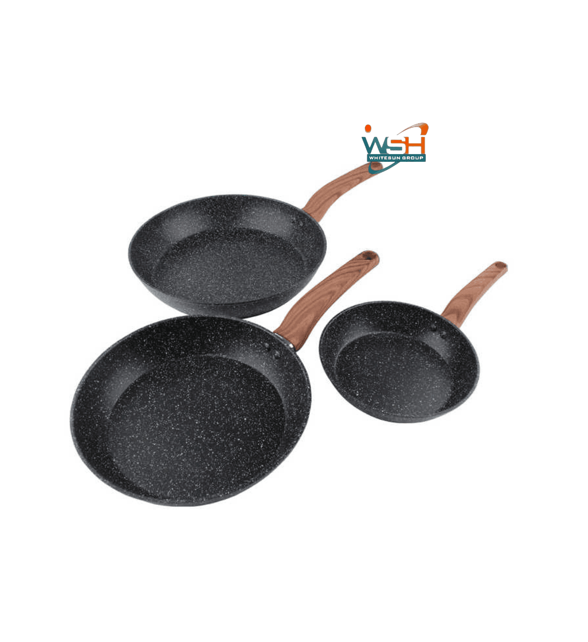 3pcs Fry Pana Double Healthy Safety Induction Aluminum Granite Nonstick Frying Pan Kitchen Cooking Cookware Thumbnail 2