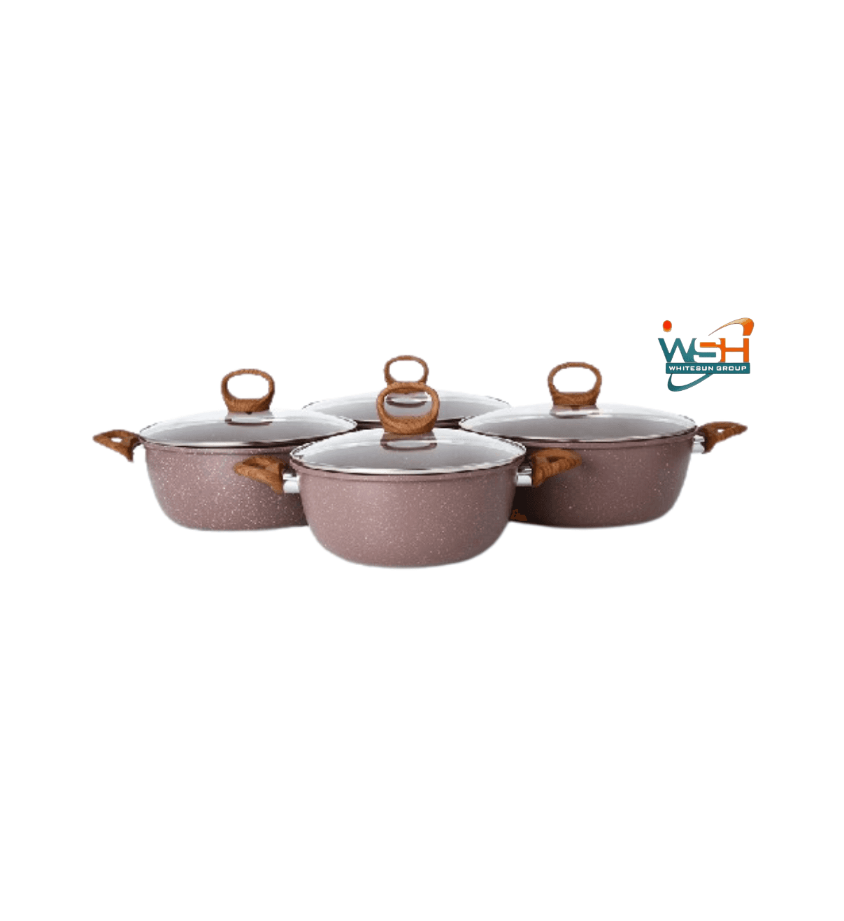 Granite Set with wooden handles -  8 pcs