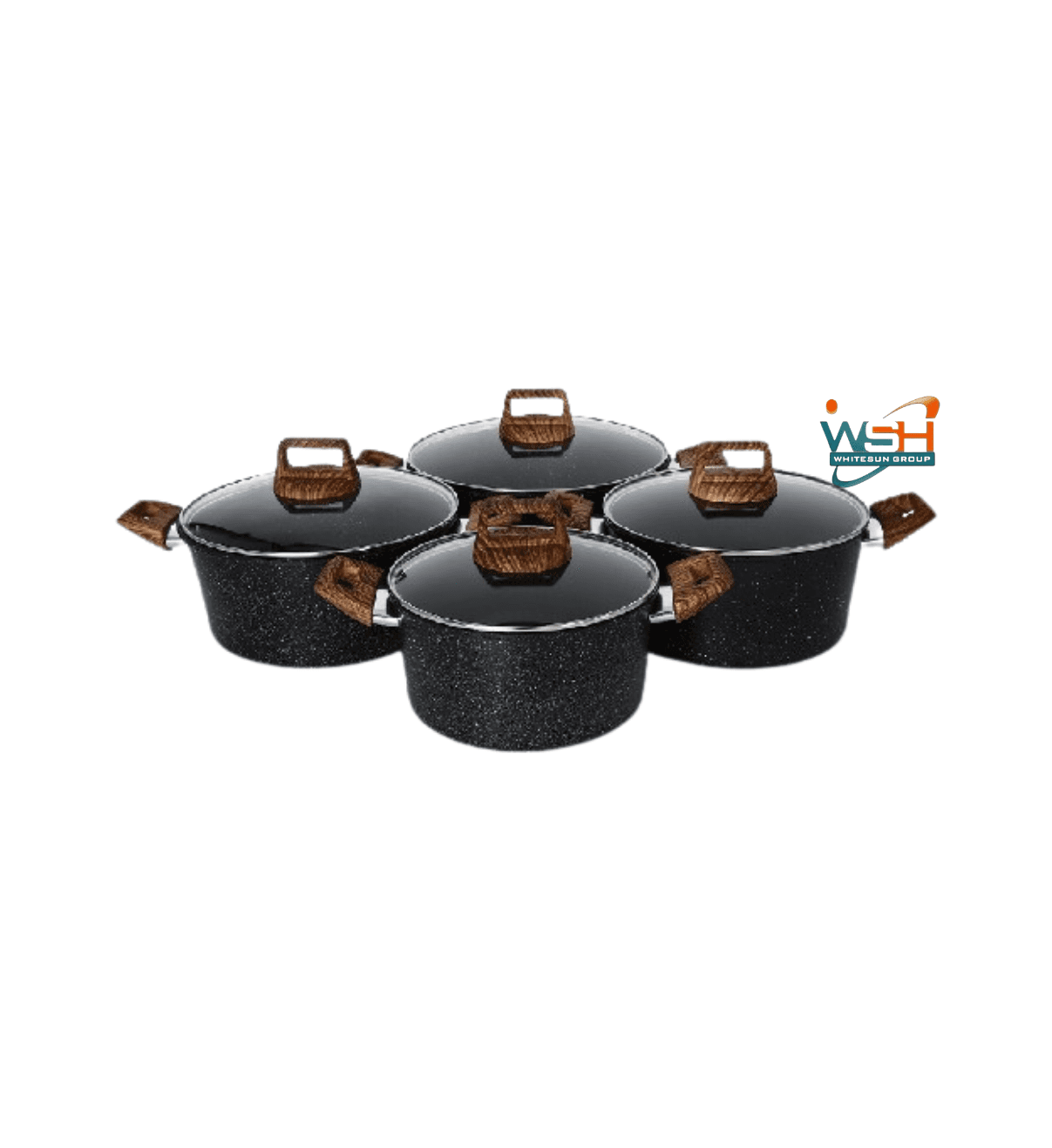 8 pcs Granite cookware set_Black
