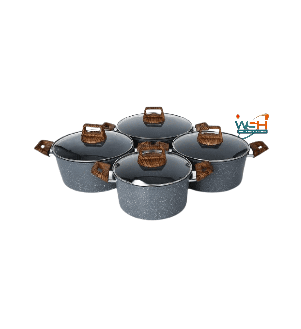 8 pcs Granite cookware set_Grey