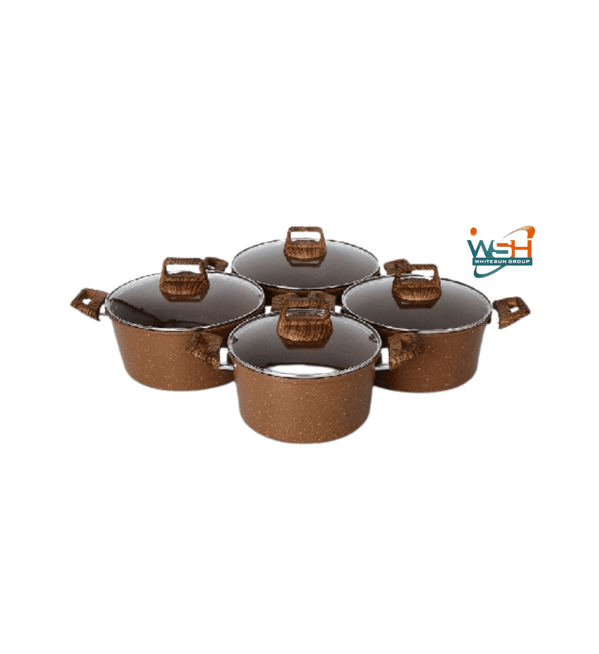 8 pcs Granite cookware set_Brown