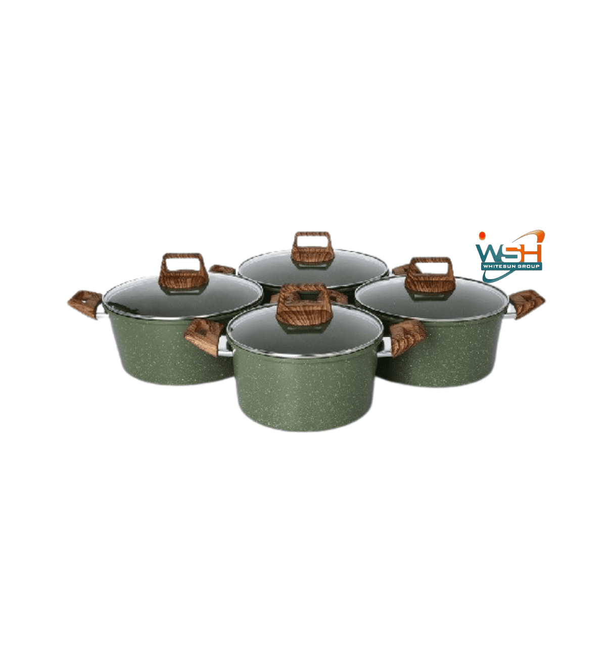 8 pcs Granite cookware set_Green
