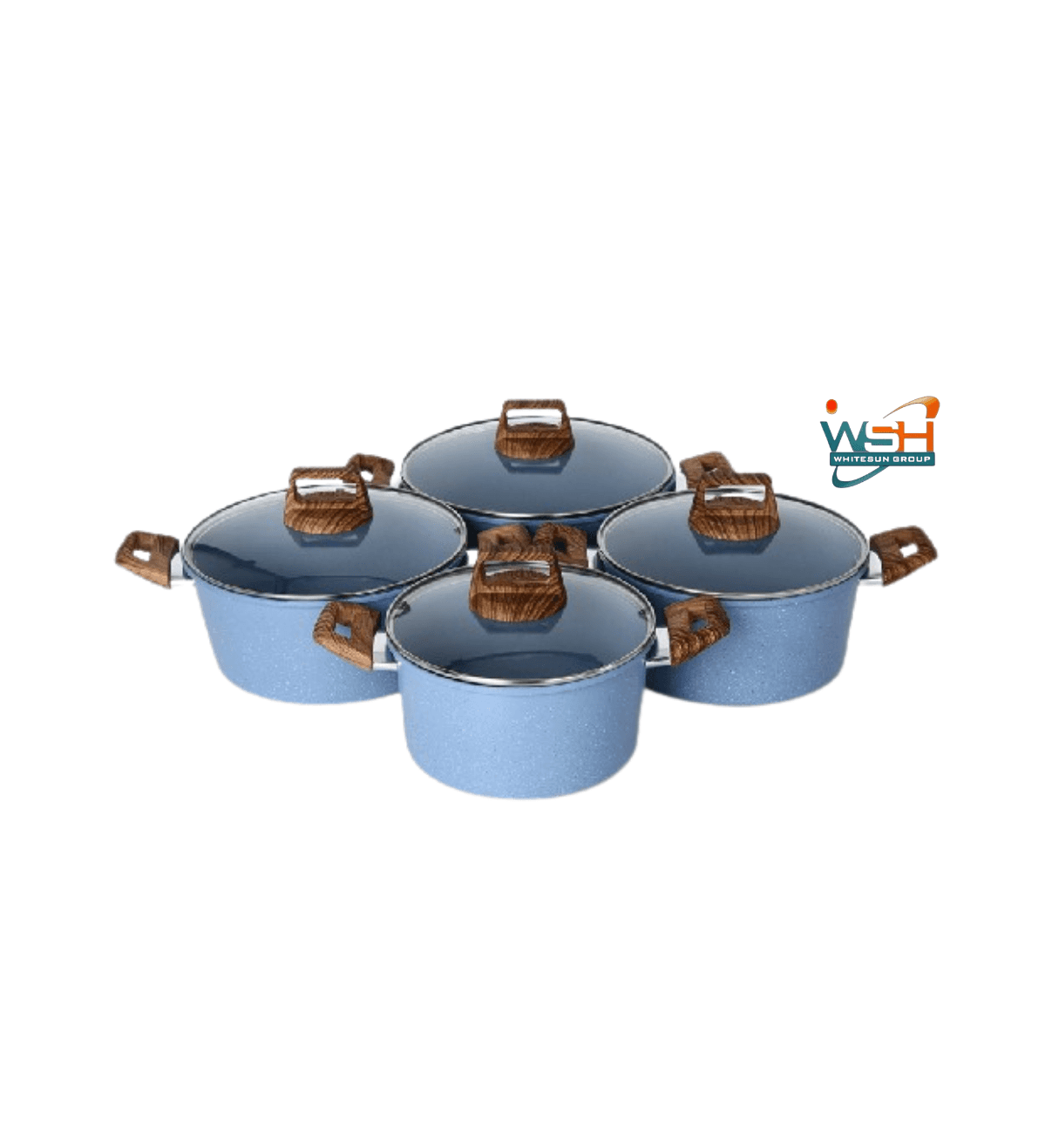 8 pcs Granite cookware set_Blue