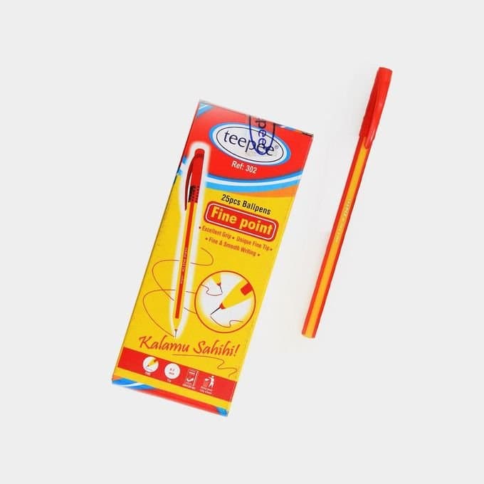 Ball Point Pen Fine red Teepee 20 pcs