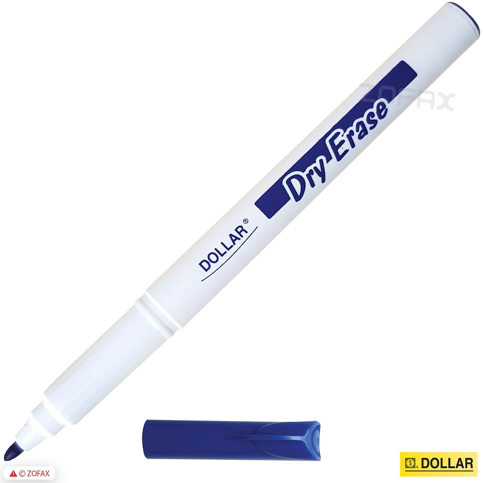 Dollar Dry Erase Blue Markers Round Type Capped, Original 2mm set of 12 Pcs