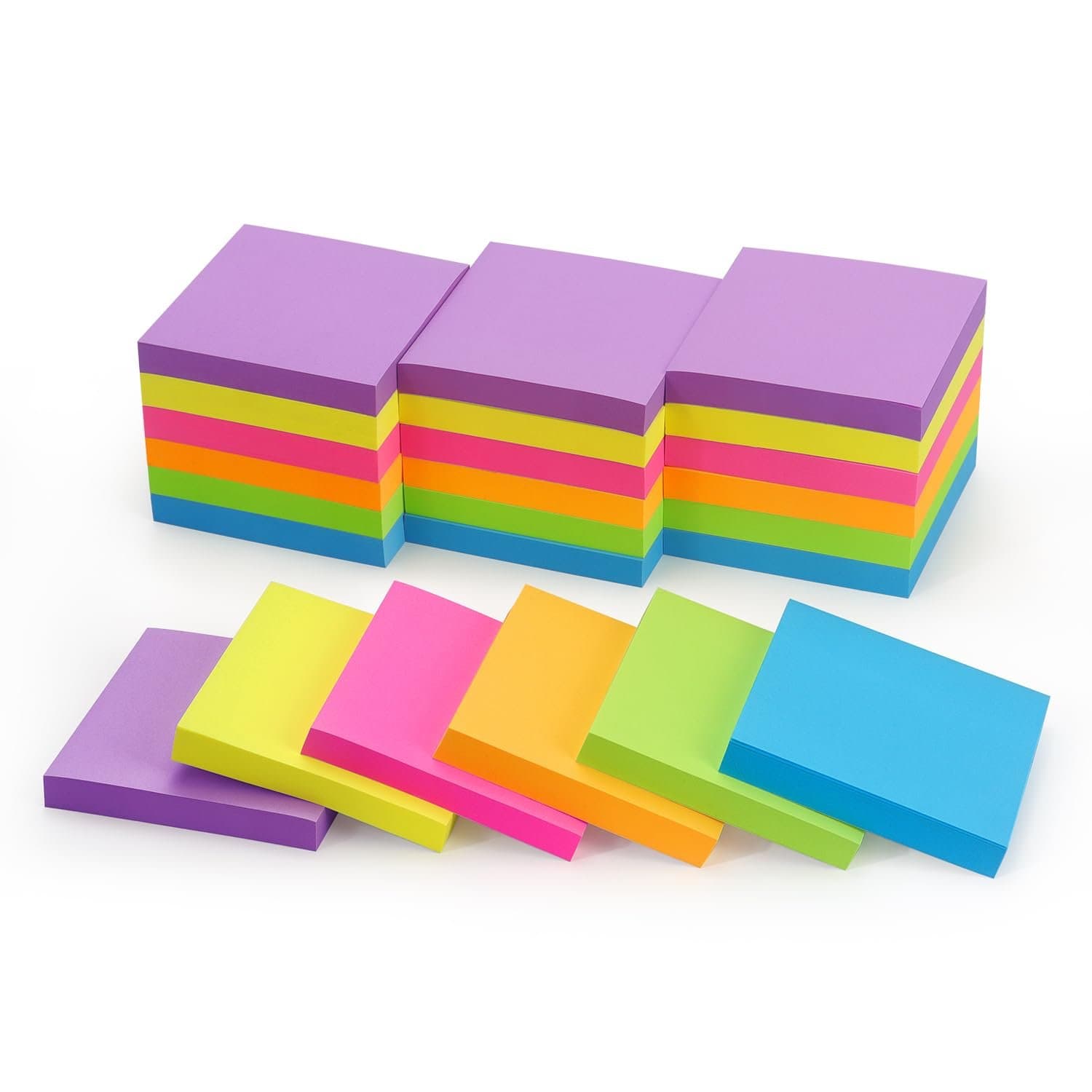 Post it Sticky Note Pads Medium 3'x3' Assorted  Colours/coloured