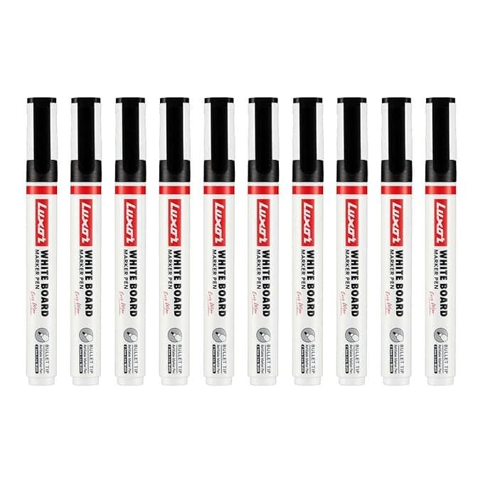 Luxor 1223 Refillable White Board Marker - Black - Box of 10 Thumbnail 3