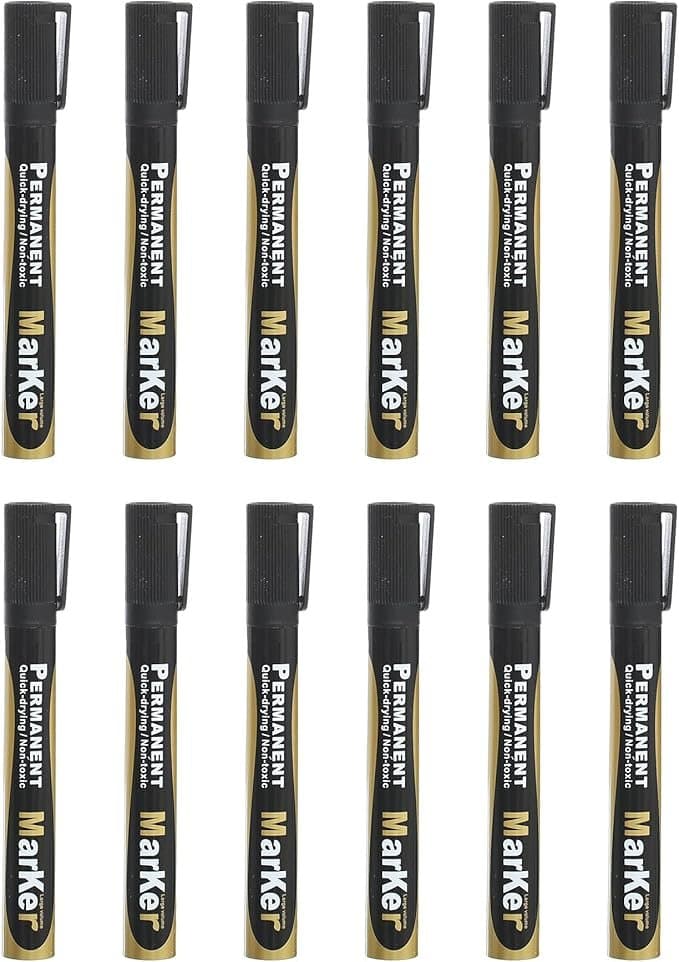 Touch Love TL-903 High Quality Permanent Marker -Quick drying nip 2-3mm Pack of 12pcs Black ink For Office,School - Black