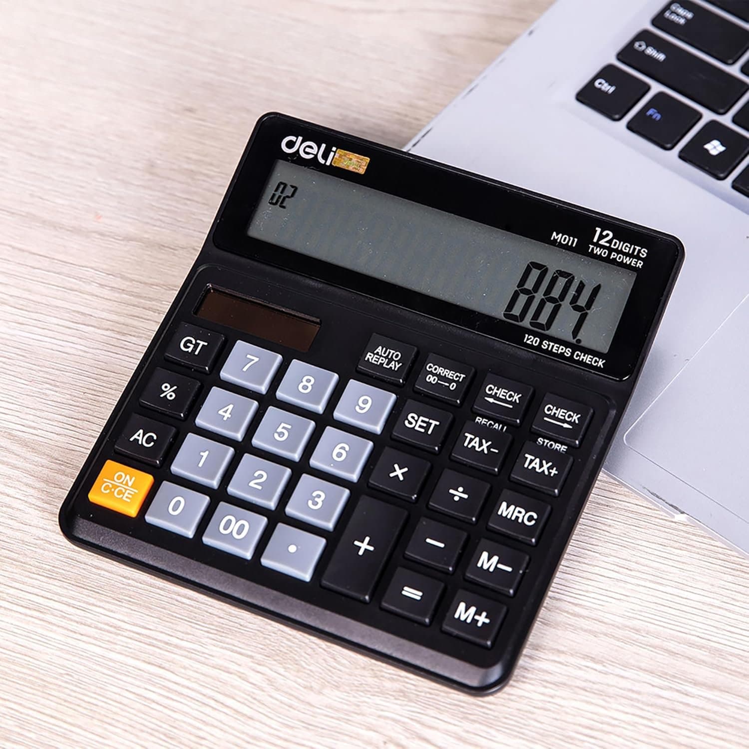 Deli WM01120 12 Digit Dual Power Basic Calculator with GT Function, 120 Step Check and Correct Function | Ideal for Office & Home Use, Black Thumbnail 5