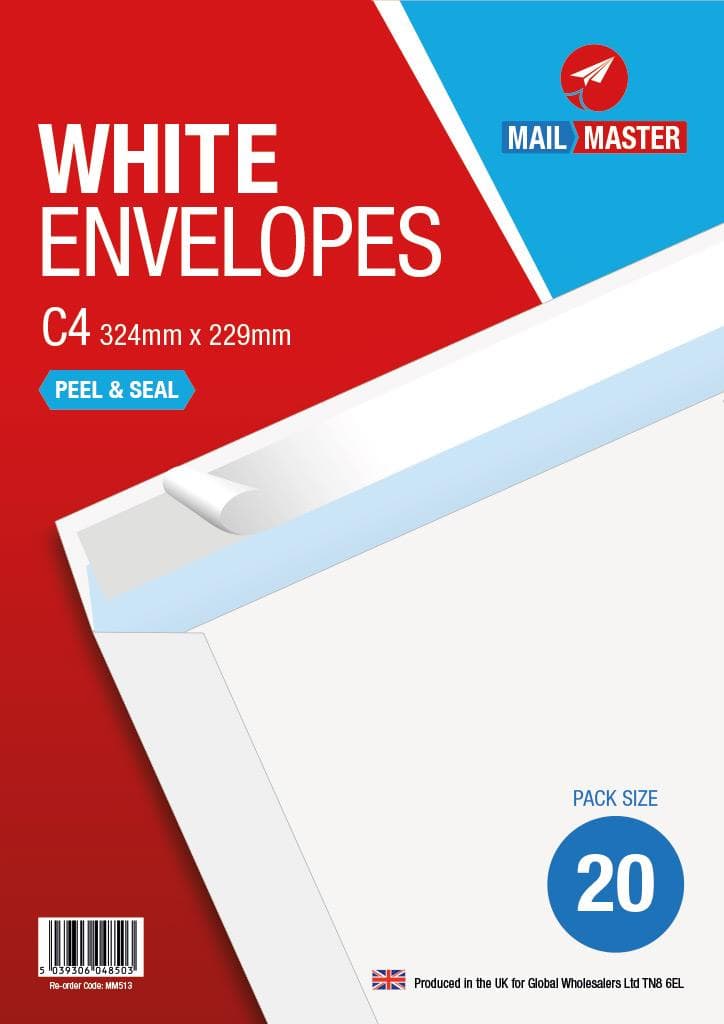 Envelopes White C4 Size Peal And Seal 50s Thumbnail 4