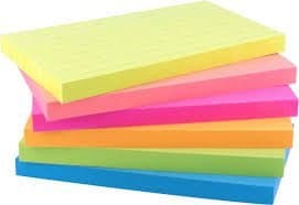 Post it Sticky Notes 5'x3' Assorted  Colours