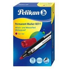 Pelikan 407 F Round Permanent Marker Red 10 pcs