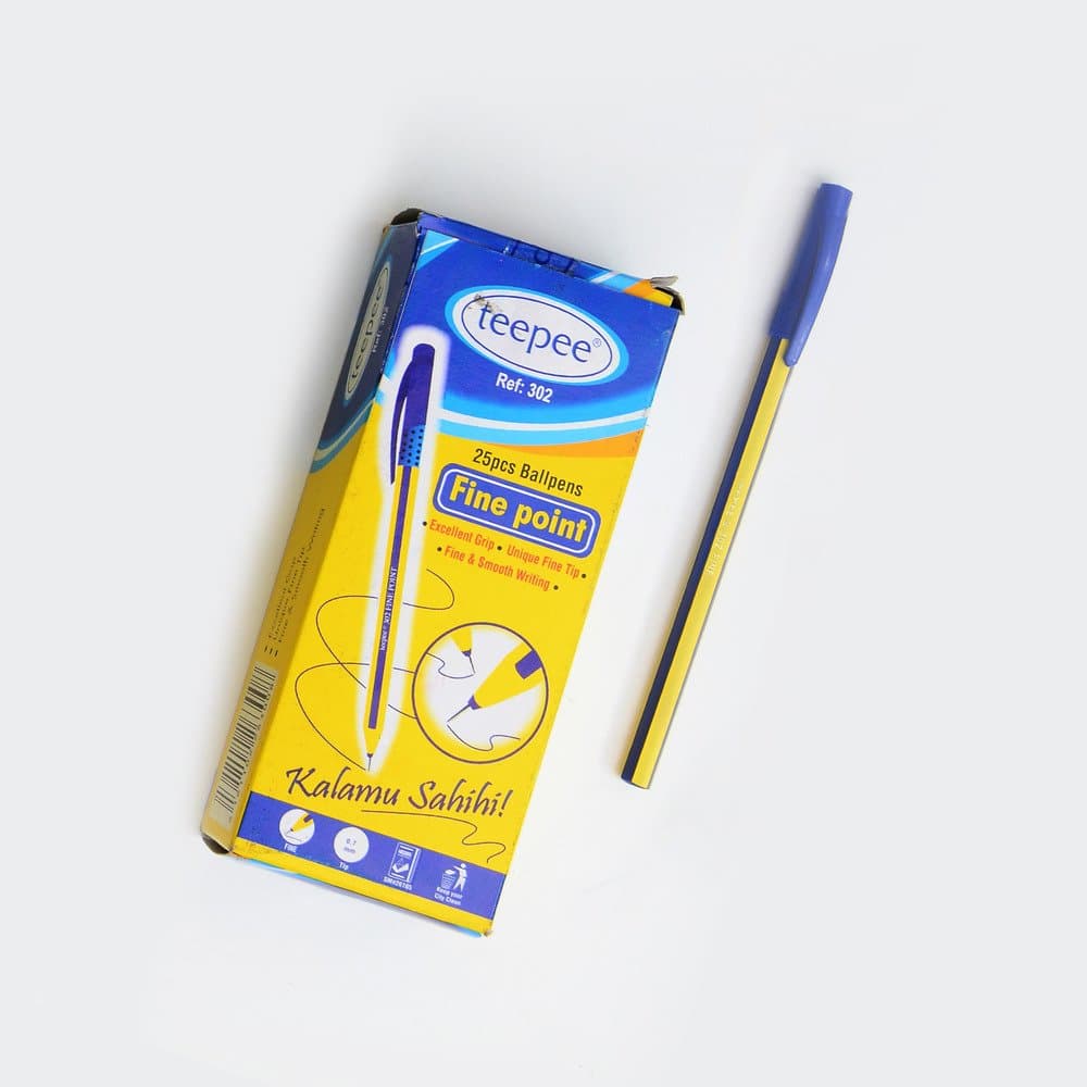 Ball Point Pen Fine blue Teepee 20 pcs