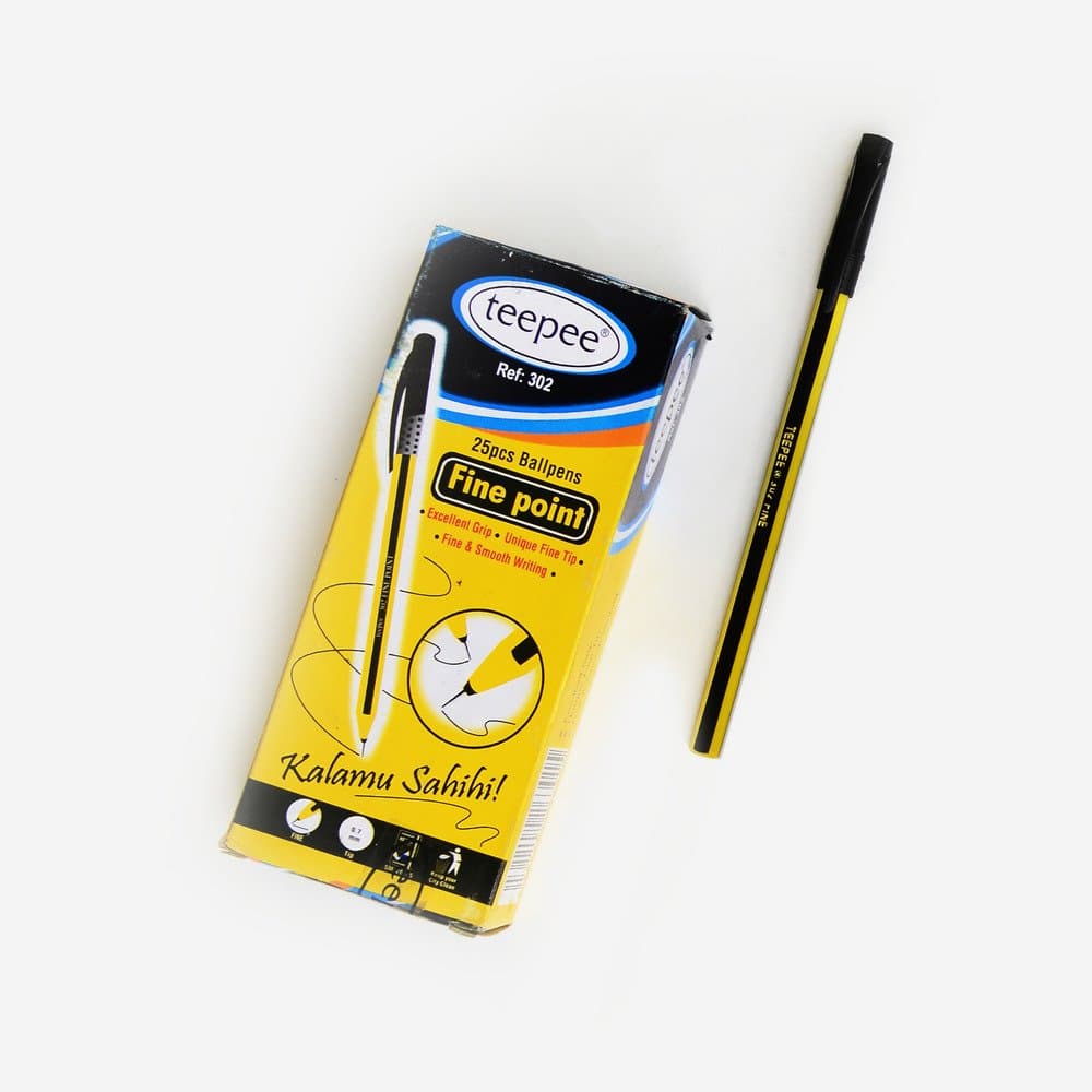 Ball Point Pen Fine black Teepee 20 pcs