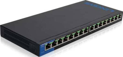 Linksys LGS116P 16 Port Gigabit Unmanaged Network PoE Switch with 8 PoE+ Ports @ 80W - Ideal for Business, Home, Office, IP Surveillance - Ethernet Switch Hub with Metal Housing, Desktop / Wall Mount