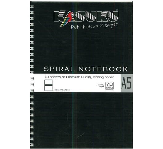Spiral Notebooks, 4 Pack A5 College Ruled Paper, 8.3x5.9inch Thick Plastic Hardcover Soft Cover Notebooks with Twin-Wire Binding, Portable 80 Sheets Lined Paper for Office Study and Notes, 4Color