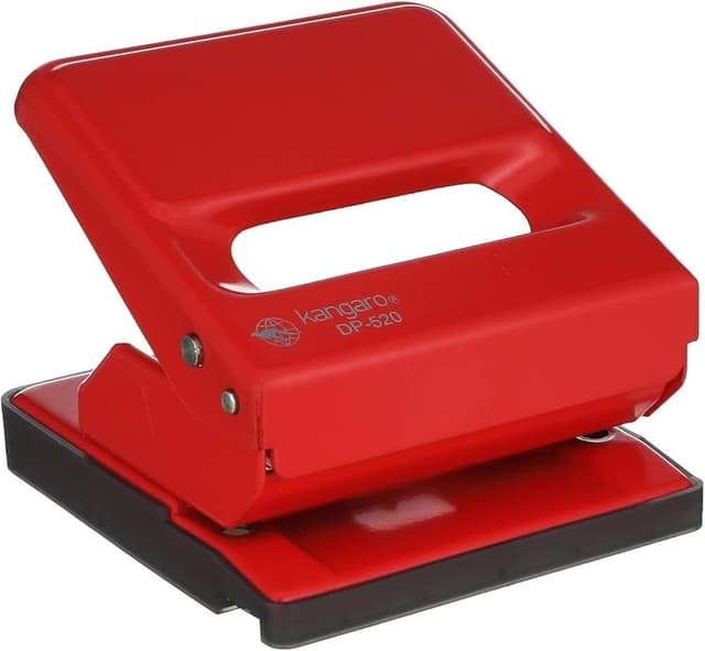 kangaro-dp-520-2-hole-metal-medium-paper-punch-removable-chip-tray-25-sheets-capacity-office-essentials