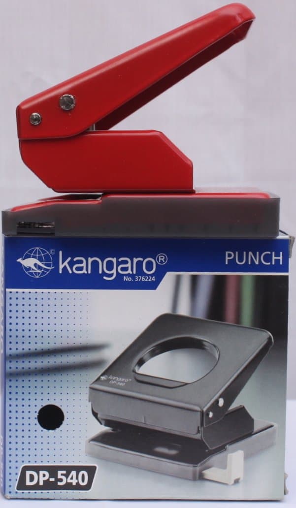 Kangaro DP-520 2 Hole Metal Medium Paper Punch | Removable Chip Tray | 25 Sheets Capacity | Office Essentials