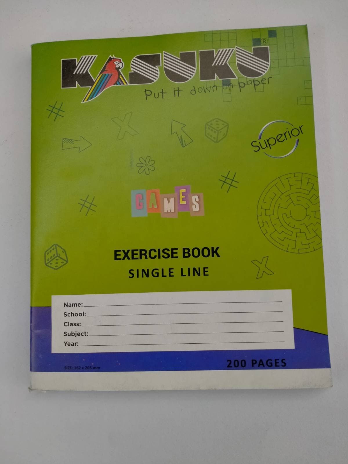Kasuku superior A5 exercise book 200pgs single line pc