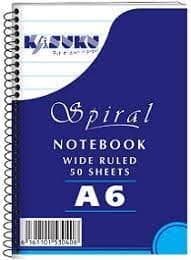 Kasuku Spiral Notebook 50 Pages A6 ( 6 Books )