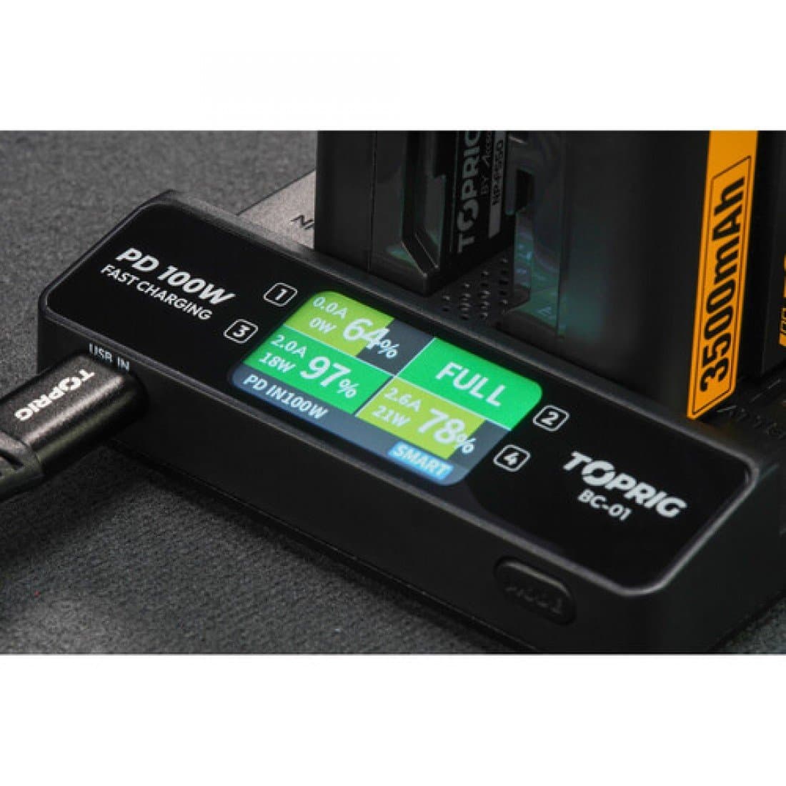 Accsoon TOPRIG 100W 4-Bay L-Series/NP-F Fast Charger Thumbnail 2