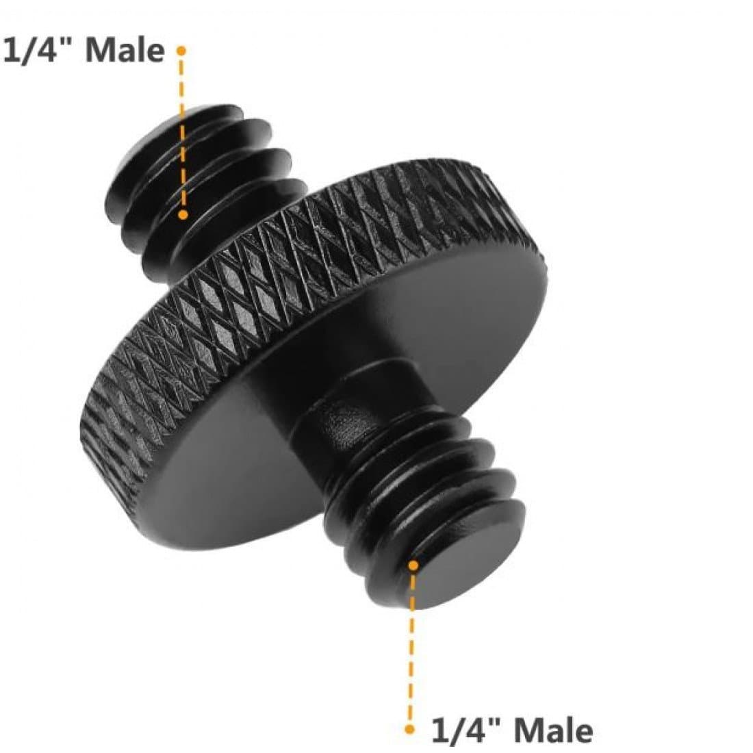 1/4" Male to 1/4" Male Double Threaded Screw Adapter