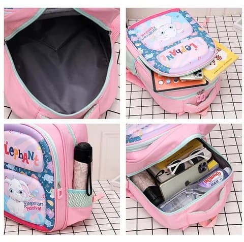 185# Whitesun Cute Elephant themed girls school bag fit kindergarten size backpack Thumbnail 4