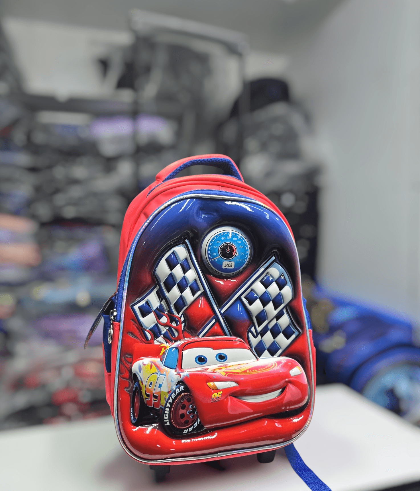 223# Whitesun Kindergarten trolley bag 2-4 years small size green batman school bag with wheels birthday gift