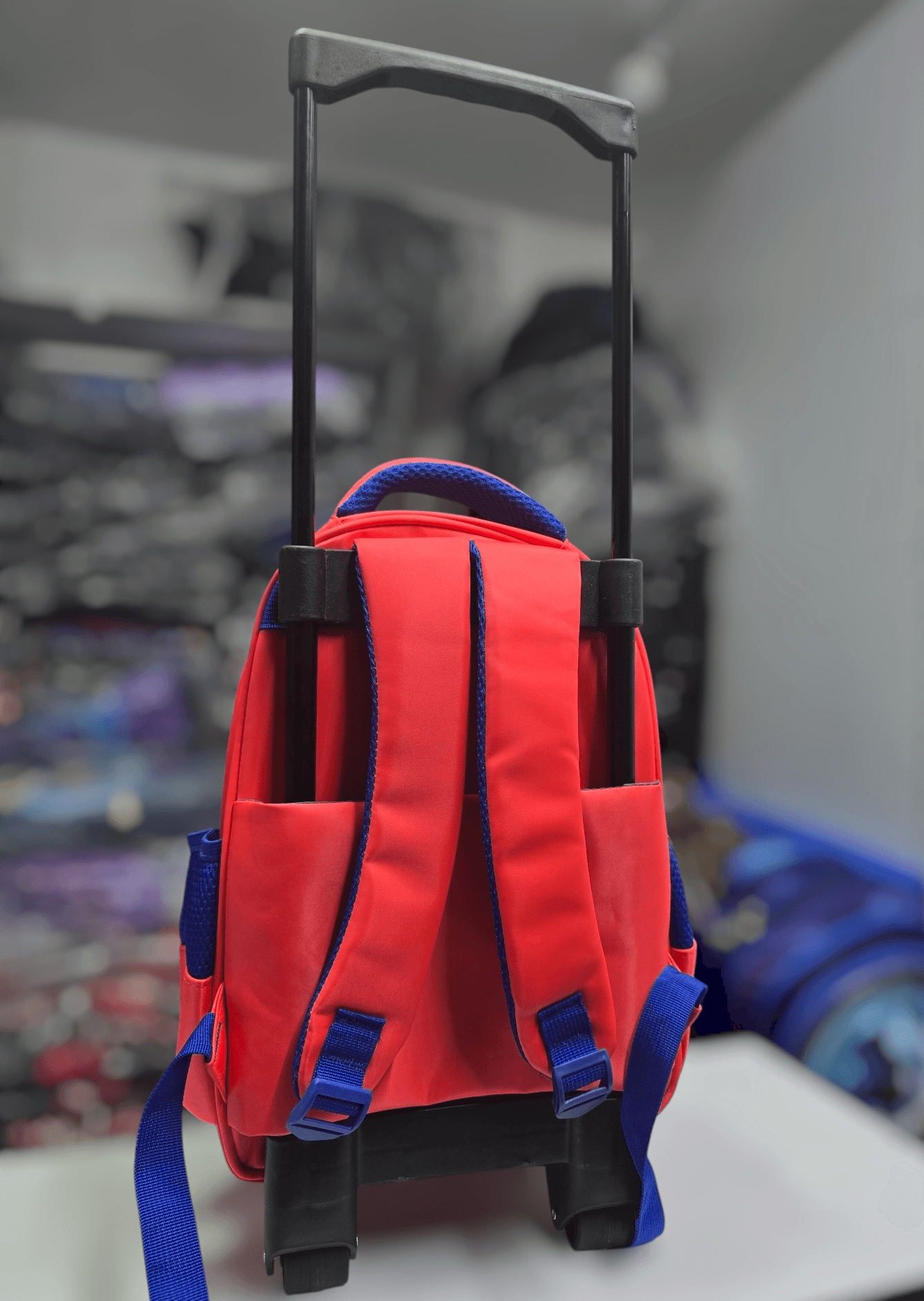 223# Whitesun Kindergarten trolley bag 2-4 years small size green batman school bag with wheels birthday gift Thumbnail 3