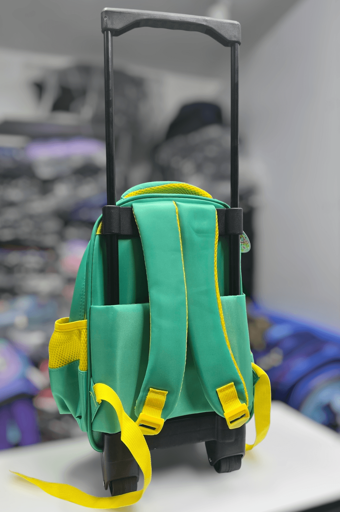 223# Whitesun Kindergarten trolley bag 2-4 years small size green batman school bag with wheels birthday gift Thumbnail 6