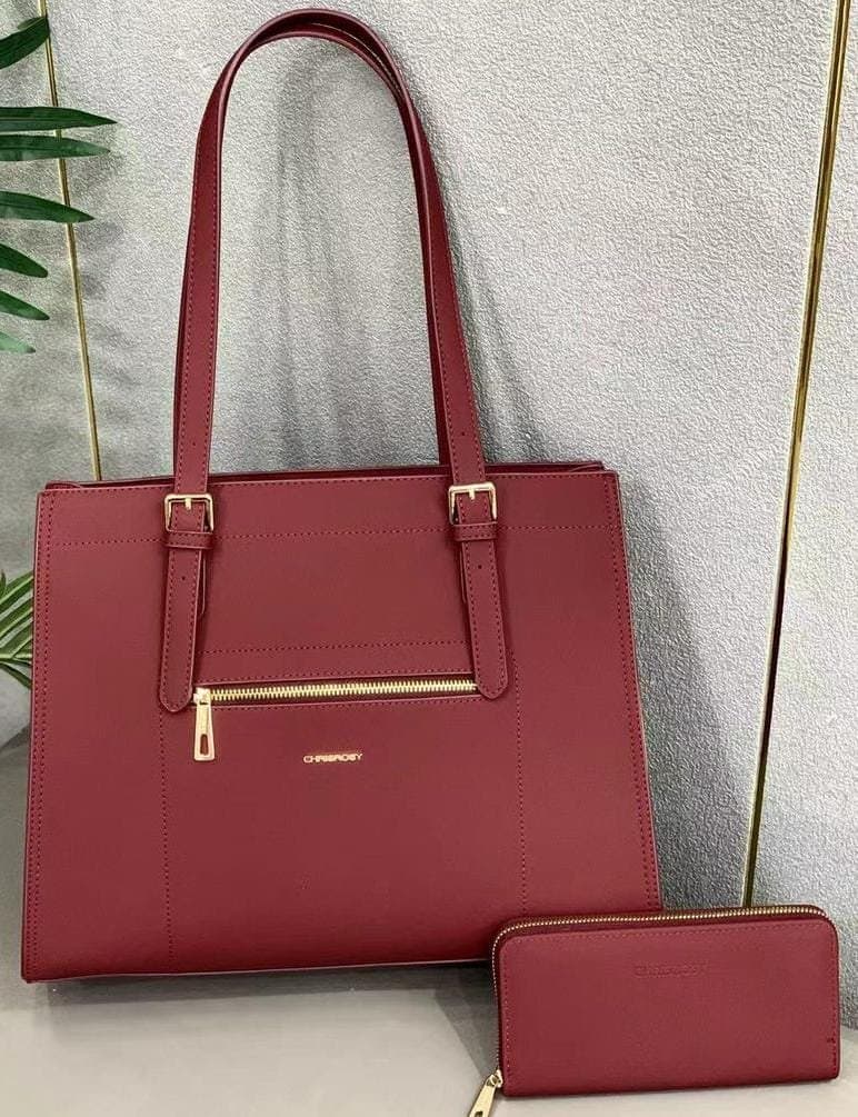 109# Whitesun Waki Designer 2in1 classy ladies handbag brown leather material birthday gift for women mom sister auntie colleagues wife girlfriend’s gift present secret santa gift pack