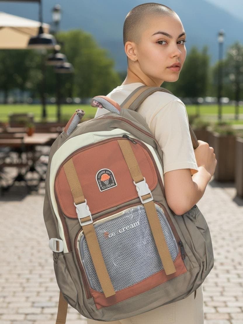 211# Whitesun Heavy-Duty Ice Cream 16-Inch School Bag – Cute Birthday Gift for Boys & Girls 12+ Spacious bag for upper primary high school and college