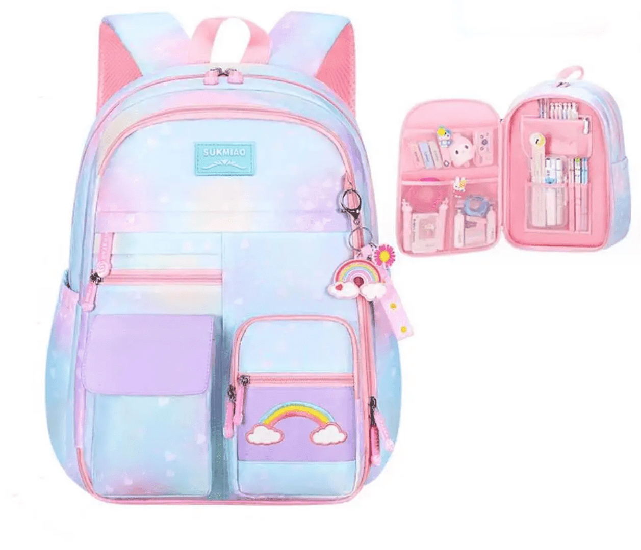 241# Whitesun Pikbear Premium Waterproof School Bag for Girls – Ideal Gift for Girls, Daughter, Niece, Cousin, Granddaughter- Pink colour