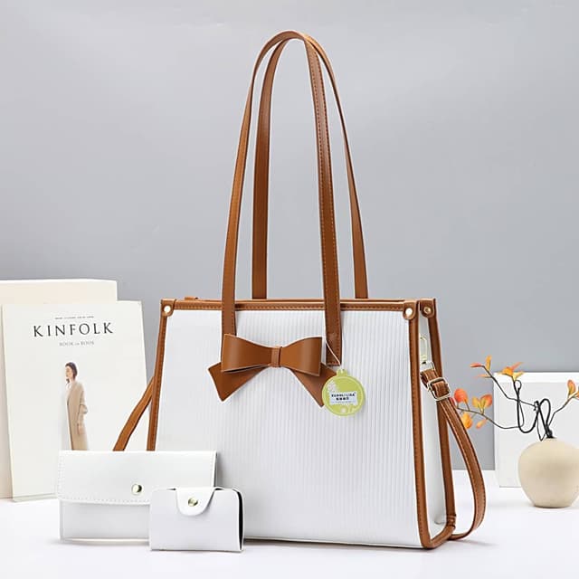 067-whitesun-cute-bow-3in1-ladies-handbag-heavy-contrast-colors-valentines-gift-anniversary-gift-for-wife-mom-sister-auntie-girlfriend-cousin-grandmother-santa-gift-pack-for-colleagues-and-f