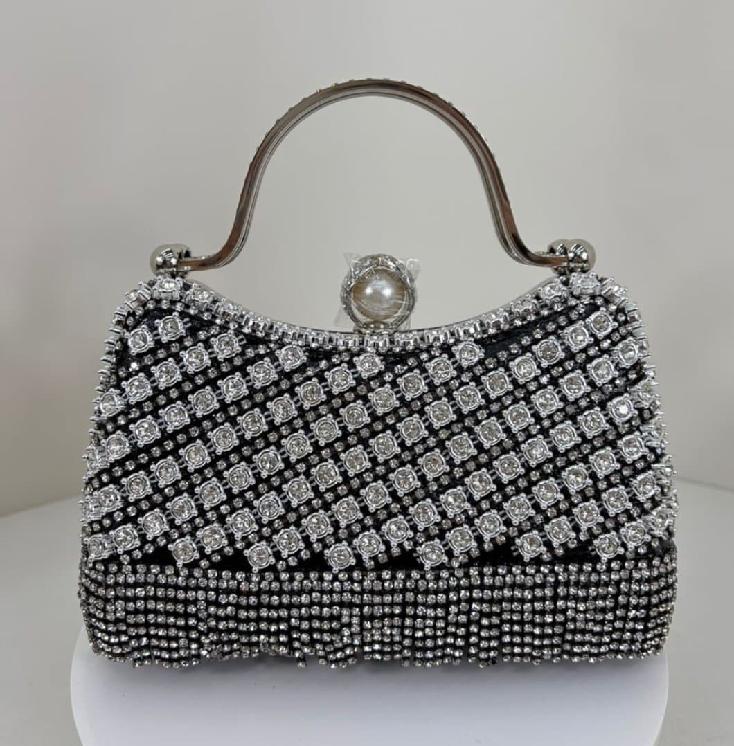 074# Whitesun Elegant Pleated Handbag for Women – Gold Frame Evening Purse with Chain Strap and Jeweled Clasp, Ideal Birthday or Anniversary Gift-Black