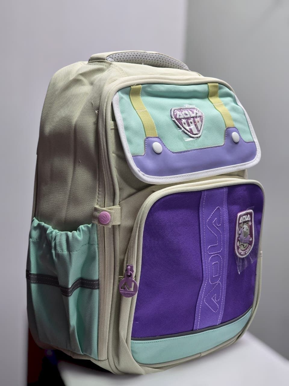 198# Whitesun Elementary orthopedic school bag for girls and boys spacious well padded birthday gift for girls cream light green