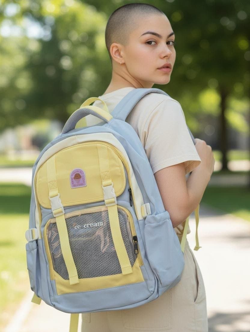 224# Whitesun Korean design school bag for preteens teenagers plain large capacity birthday gift for teenagers Thumbnail 2