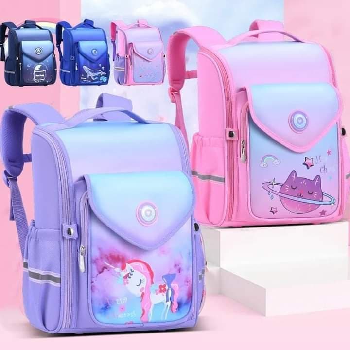 249# Whitesun Unicorn purple kids school bag fit pp2 to grade 3