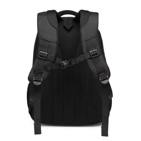 118# Whitesun Black and Red Multi-Compartment Backpack – Cabin Size with Padded Straps & Bottom Pocket | Secret Santa & Birthday Gift for Men and Women Thumbnail 2