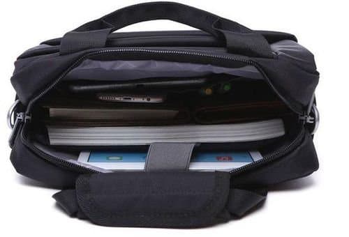 163# Whitesun Unisex Black Laptop Sidebag – Premium Multi-Compartment Work and Travel Bag with Dividers, Metal Hardware, and Water-Resistant Finish 14 inch size Thumbnail 2