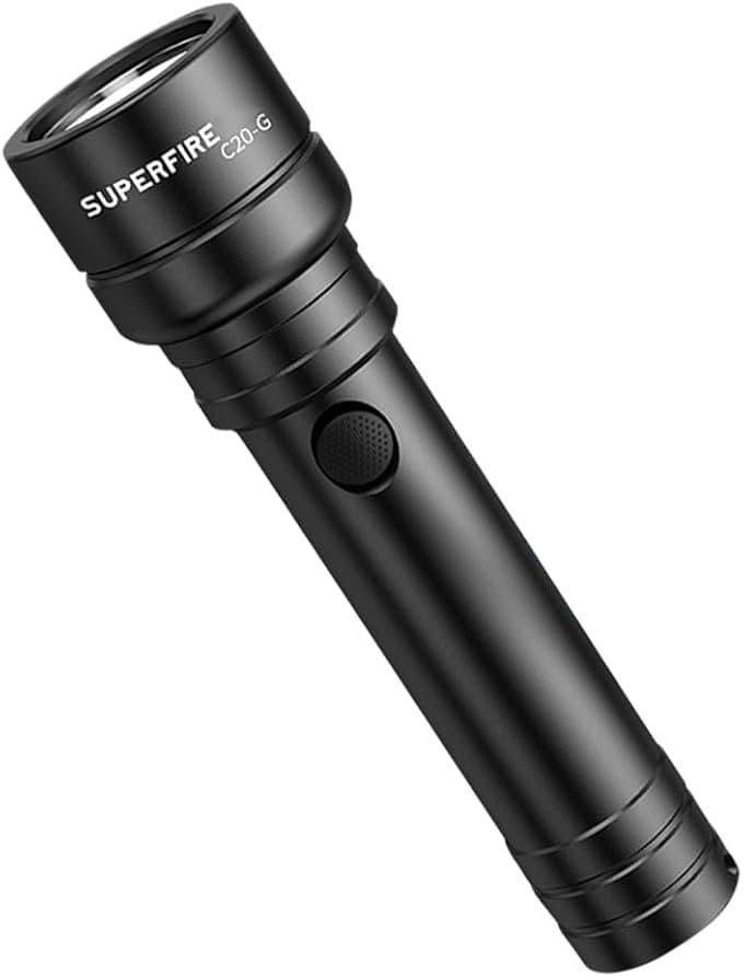 SuperFire C20 Hand-Torch LED Super Bright 3600 Lumens Family Torch Rechargeable IP46 Waterproof Flashlight with 4800 mAh Rechargeable Battery, 6 Modes (Regular) [Energy Class A+++] Thumbnail 2