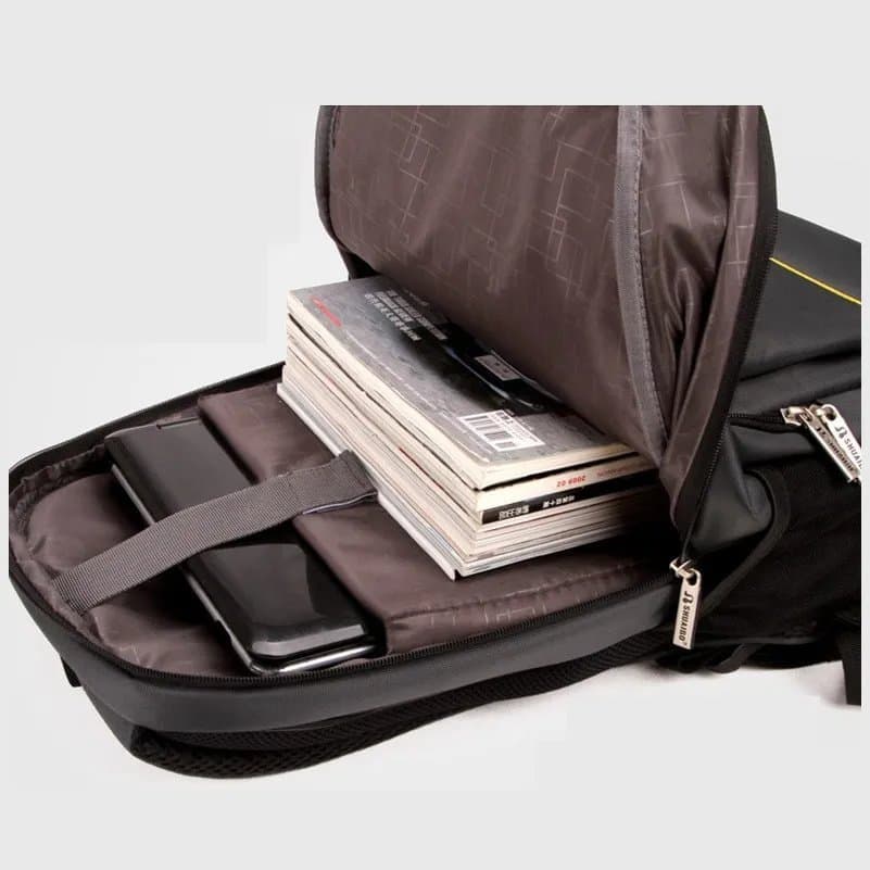 161# Whitesun Unisex Black Laptop Backpack – 48cm Water-Resistant School and Travel Bag with Red Accents, Multi-Compartment Storage, and Padded Straps Thumbnail 2