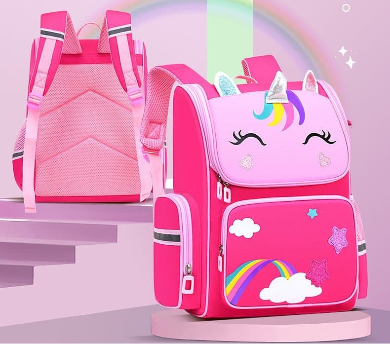 217# Whitesun Hot pink Unicorn school bag