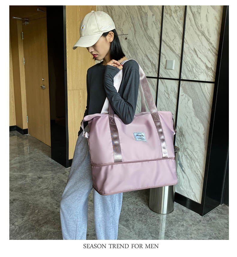 257# Whitesun Expandable duffel Peach (pink) Ladies travel bag medium size gift for women Thumbnail 2