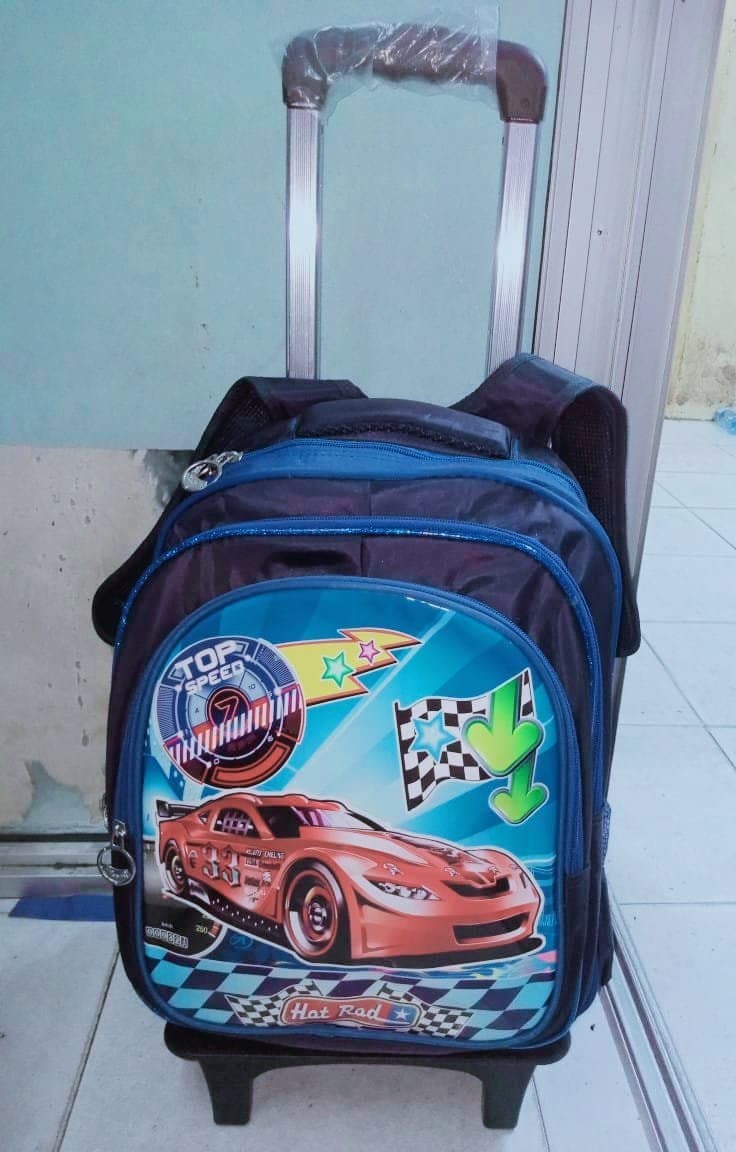 176# Whitesun Blue boys trolley bag school bag detachable