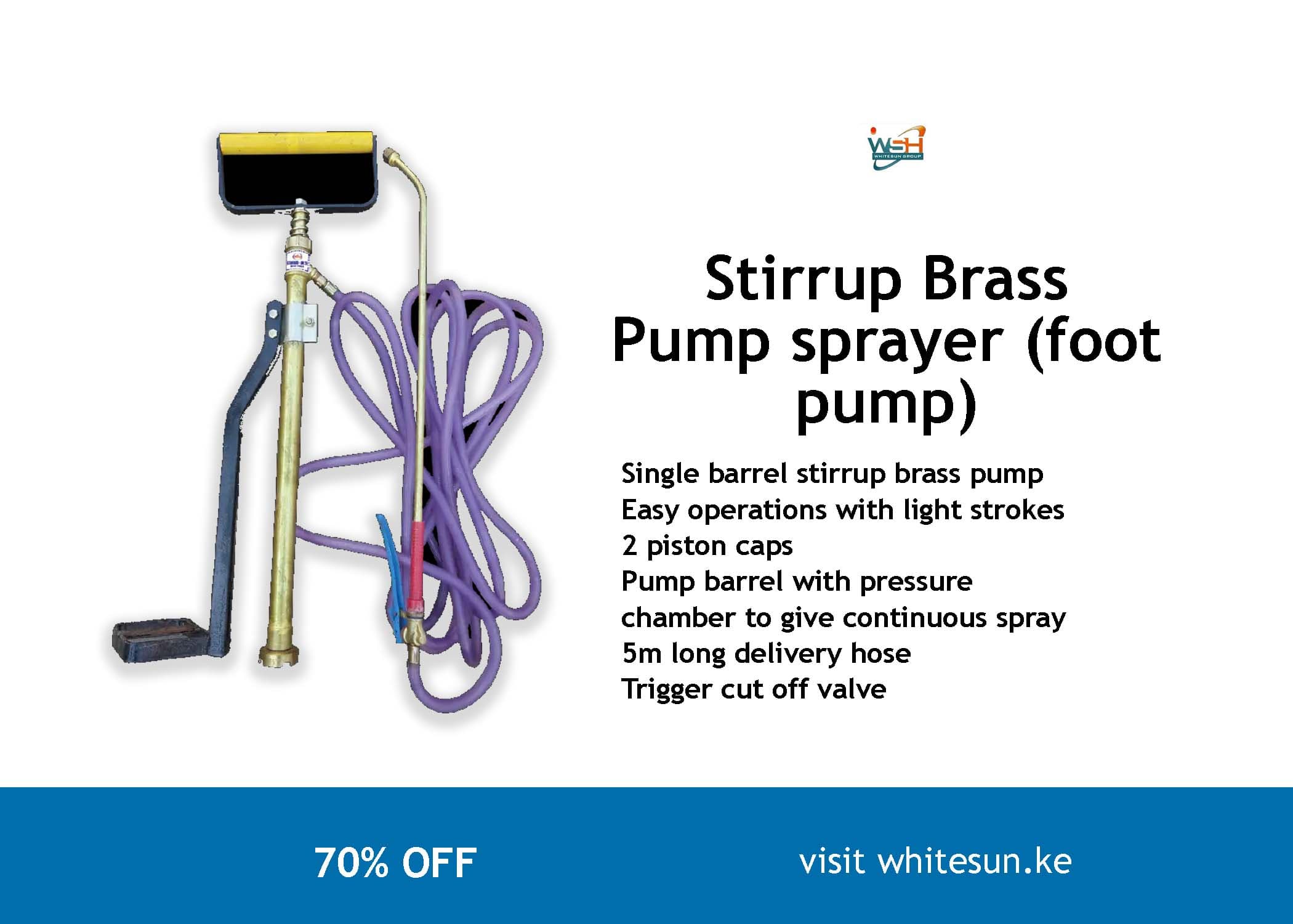 Stirrup Brass Pump sprayer (foot pump) Thumbnail 4