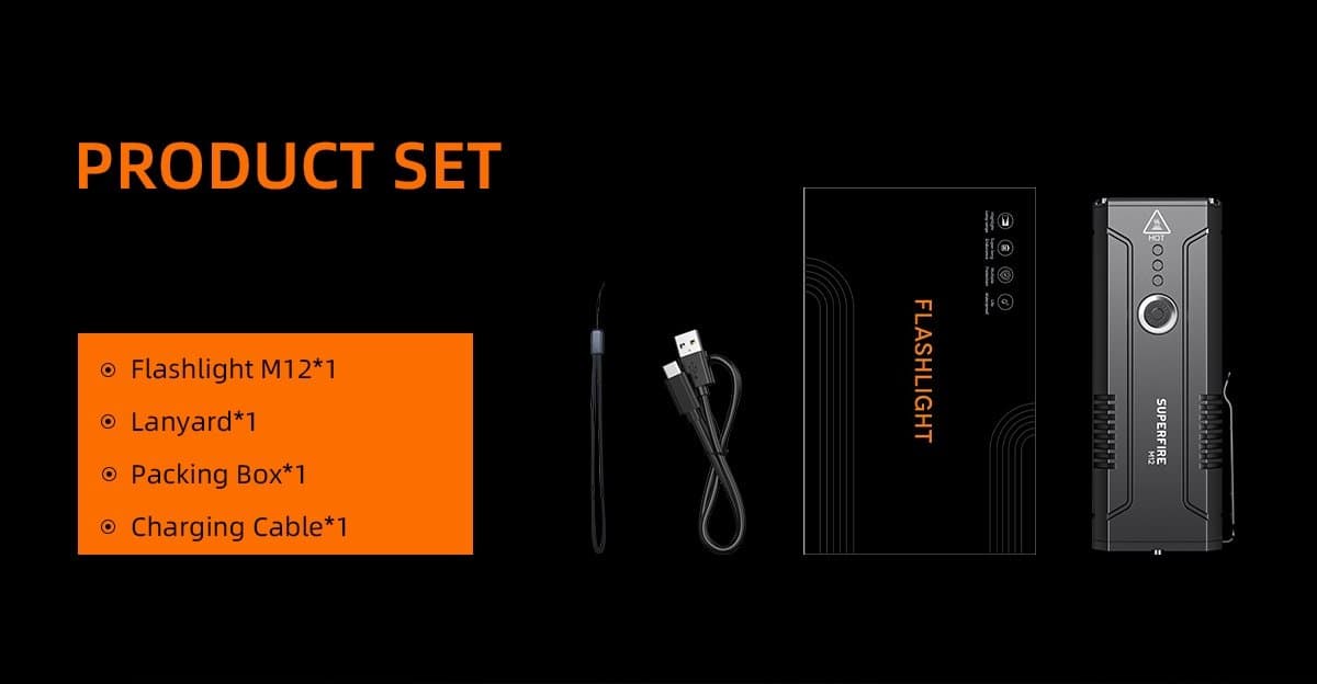 SUPERFIRE M12 High Lumen Flashlight Thumbnail 2